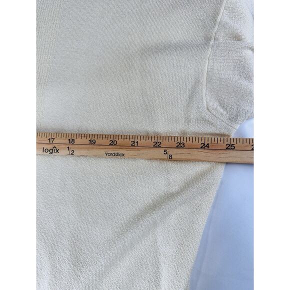 Giglio Rosso Ivory Sz XL Knit Short Sleeve Lightweight Sweater Made In Italy - Picture 11 of 13
